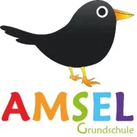 Eine animierte Amsel über dem Wort Amsel in bunten Buchstaben.